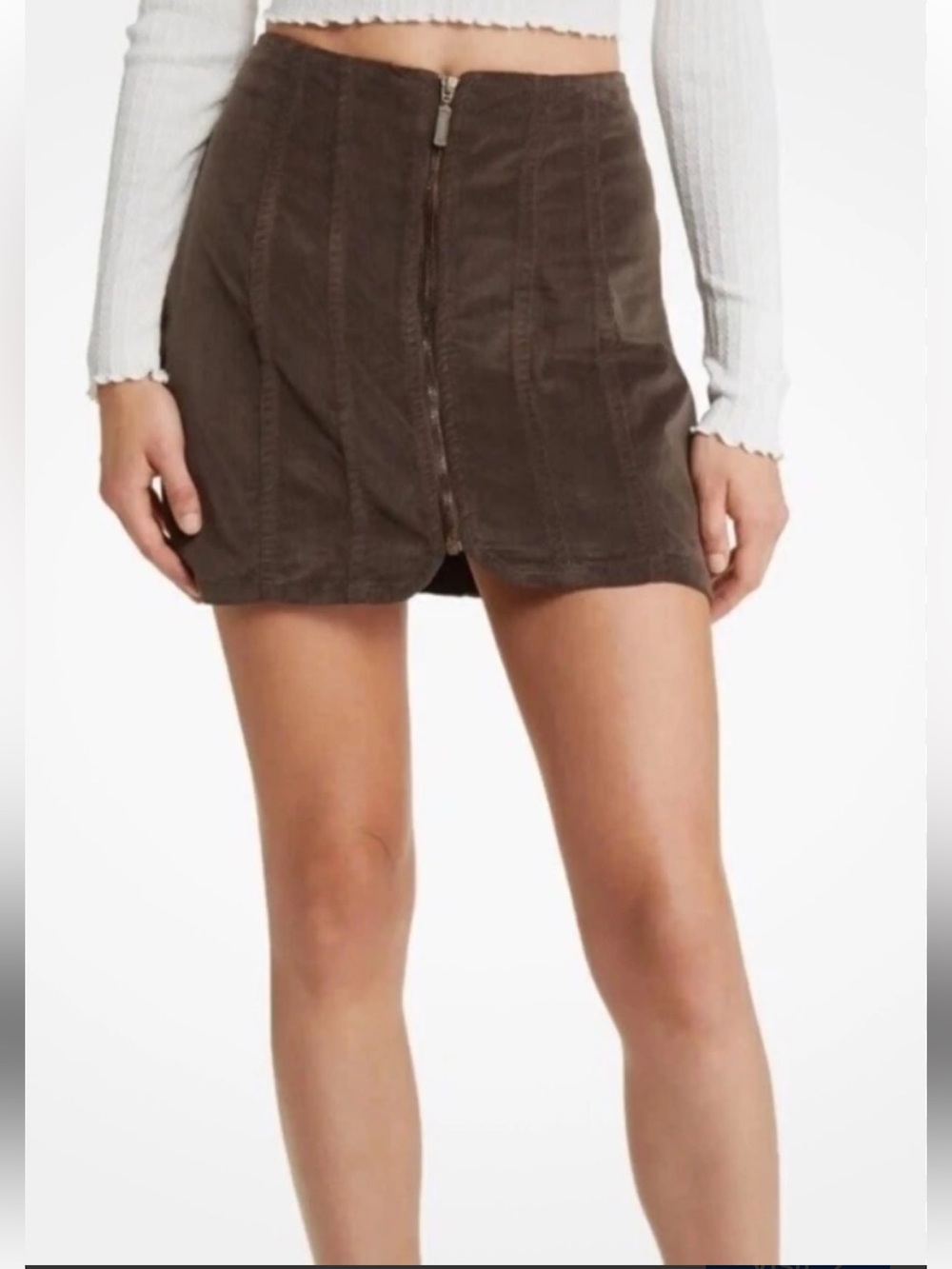 NWT retail$94 size4 #FreePeople, #Reclectic Layla Cord Mini Skirt in dark brown.